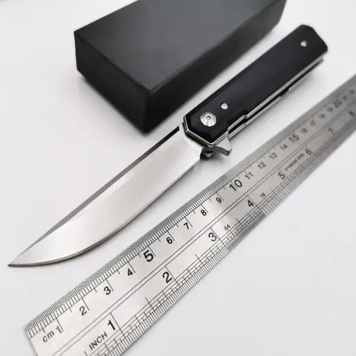 Black Шарикоподшипник из композитного волокна складной нож 9Cr18MoV лезвие G10 Ручка Pokcet Ножи Открытый Отдых выживания Охота EDC инструменты - Цвет: Black