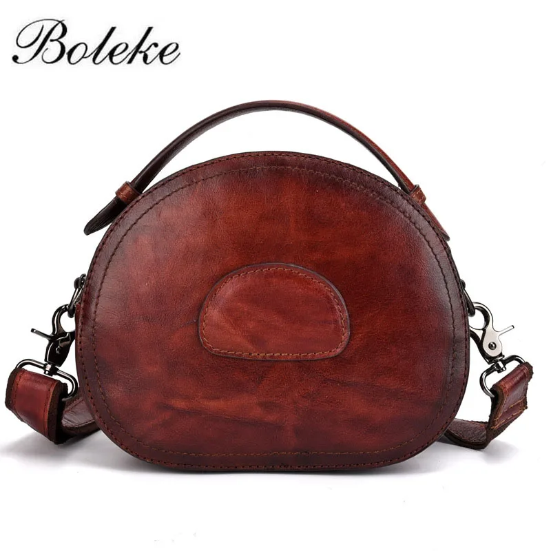 Оригинальная ручная сумка из натуральной кожи в стиле ретро кожаная