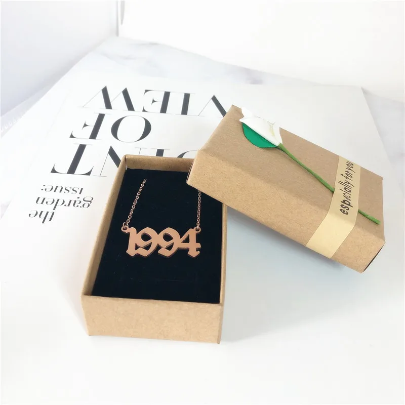 Ручной работы старый английский номер Ожерелье Свадьба годовщина год подарок на