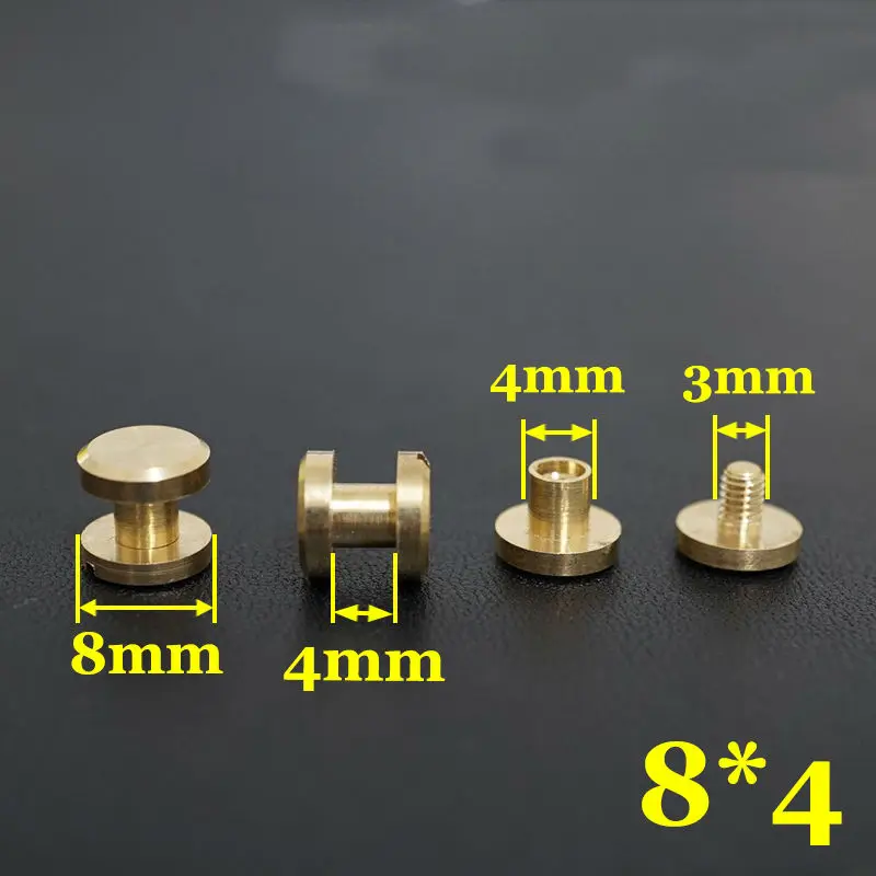 (Q1) 50pc Solid Brass Chicago Screw Flat-Head Saddle Tack Belt Leathercraft | Дом и сад