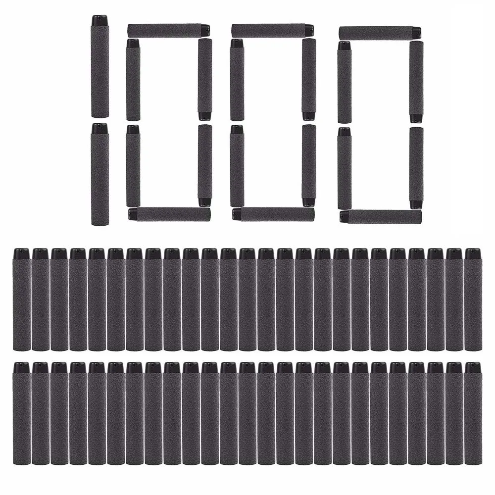 1000pcs 1000 шт для Nerf пули для Nerf игрушечный пистолет Мягкие Черные пули для Nerf аксессуары дротики с полым отверстием голова пена пуля - Цвет: 1000pcs