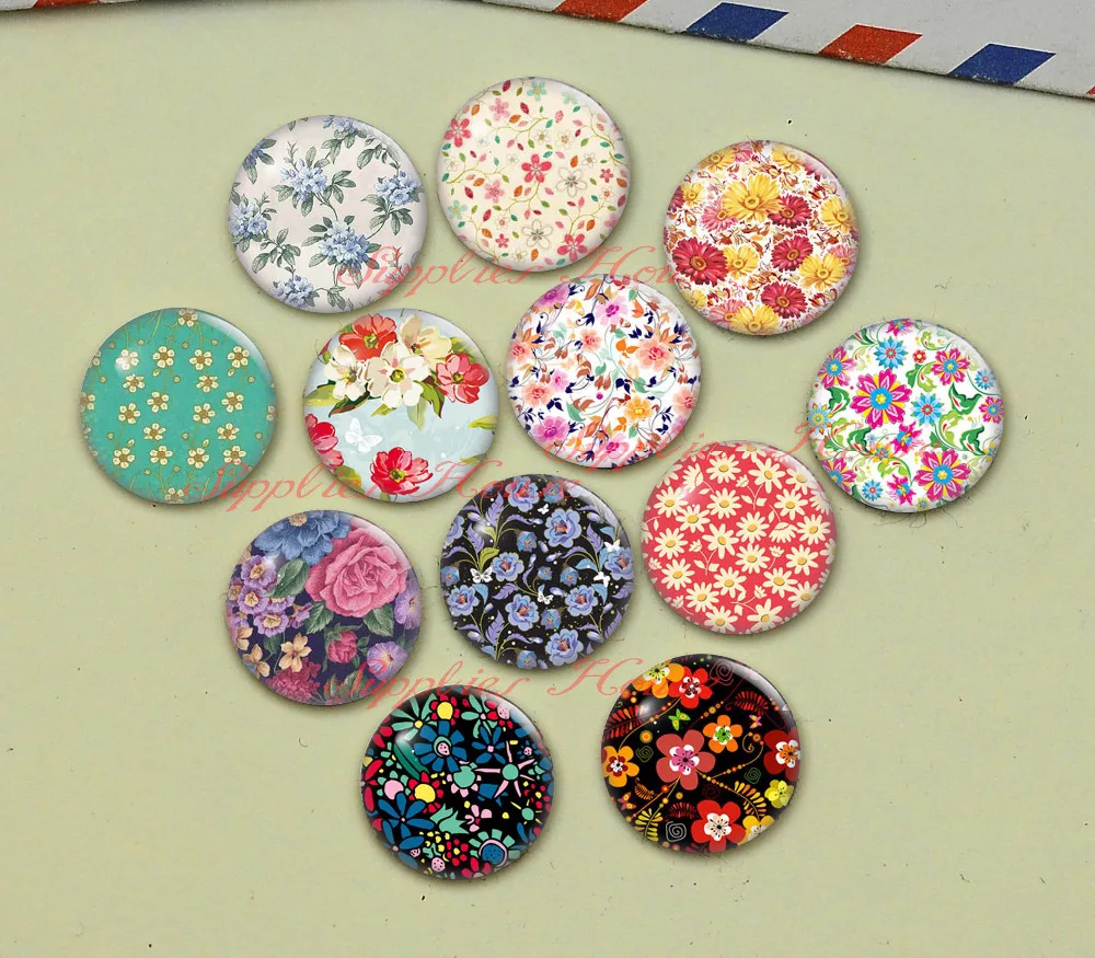 Круглые кабошоны ручной работы с цветком для фотографий настройки подвесок