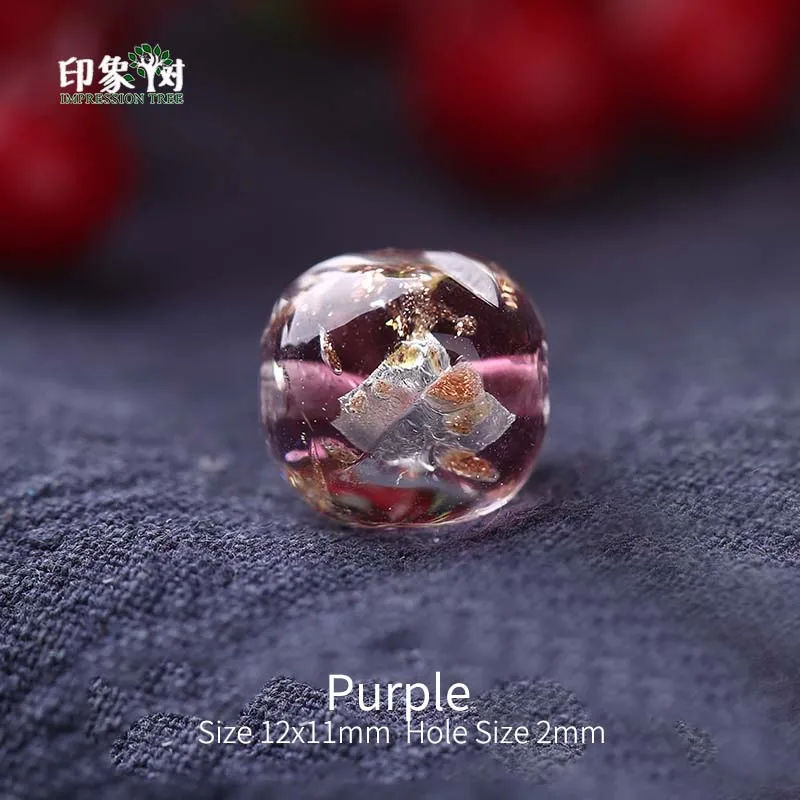 Purple 10pcs 12x11 мм 10 шт пески Порошковая фольга внутри ручной работы Lampwork неправильные бусины застекленные квадратные разделители хрустальные бусины DIY Ювелирные изделия 1609 - Цвет: Purple 10pcs