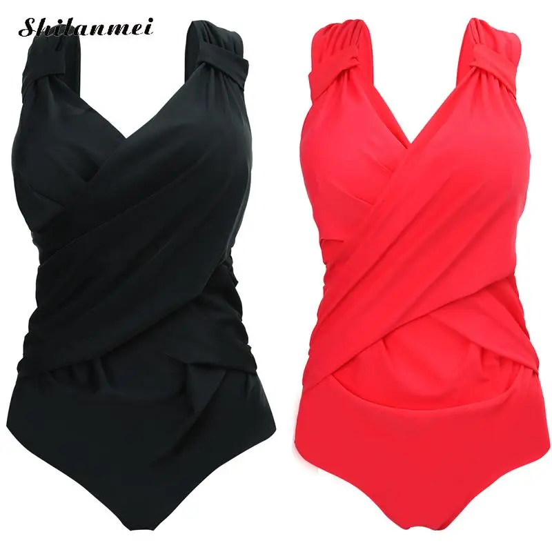 New Arrival one piece swimsuit plus size women Sexy underwire bathing suits Solid Ruffles Women's swimwear large 5XL | Спорт и