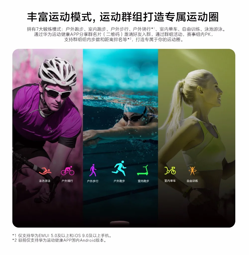 Смарт-браслет huawei Honor Band 4 Amoled, цветной сенсорный экран 0,95 дюйма, для плавания, для обнаружения пульса и сна