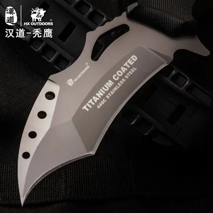 HX OUTDOORS Tactical Fixed Knife 440C Titanium Coated Blade K10 Handle Utility Survival Camping Hunting Outdoor Knives Tools | Инструменты