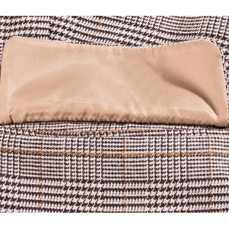 Осеннее пальто для женщин 2018 Модное Новое клетчатое короткое двубортное