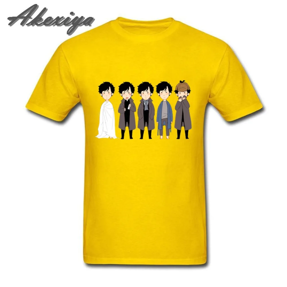 Новинка лета 2019 футболка с принтом Chibi sherlock для мужчин графические мужские