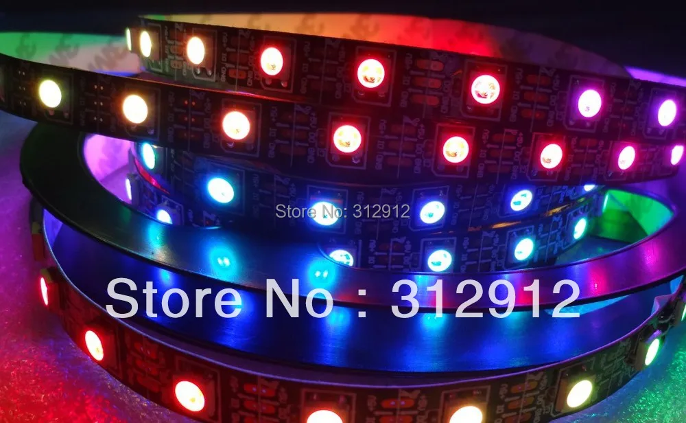 4m DC5V WS2812B BLACK PCB led pixel srip не водонепроницаемый 60 шт. WS2812B/M с пикселями | Лампы и