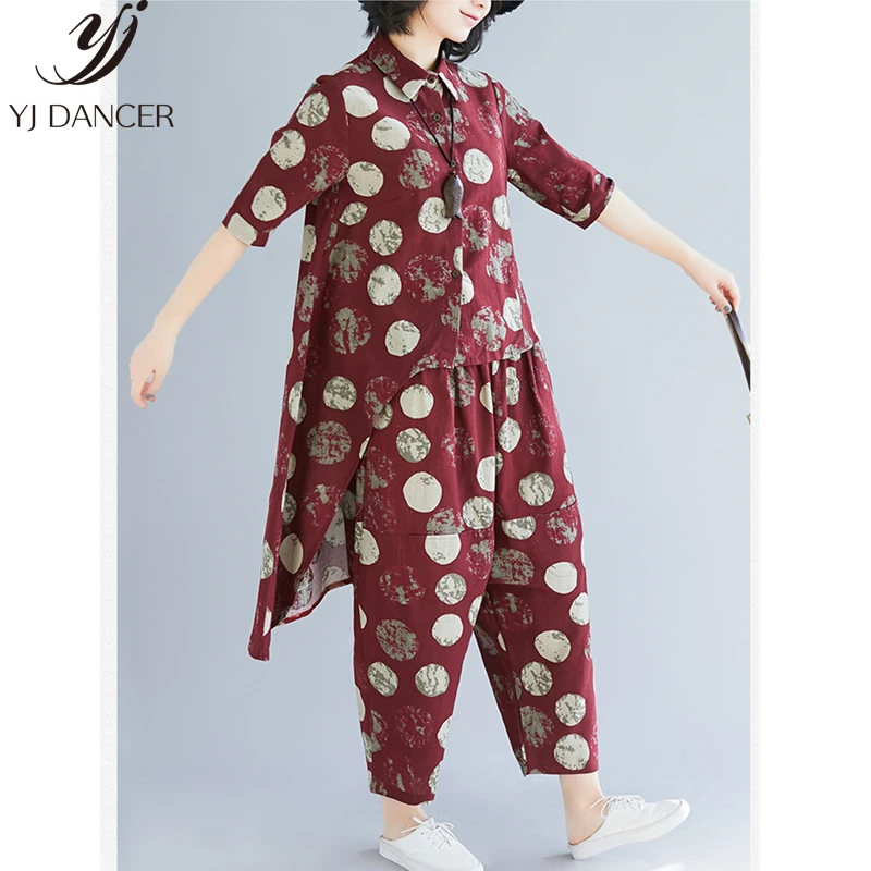 Модный женский костюм большого размера Новинка лета 2019 свободная Асимметричная