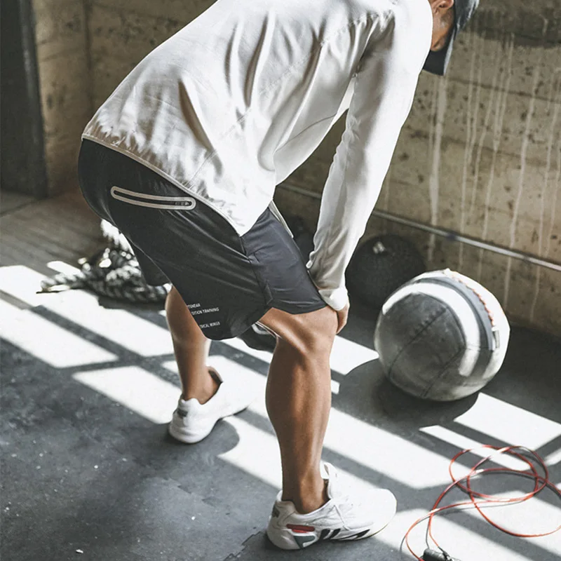 

Summer Men Shorts Fashion Breathable Quick-drying Gym Fitness Shorts Built-in Pocket Men Joggers Short Pants Beach Shorts Men