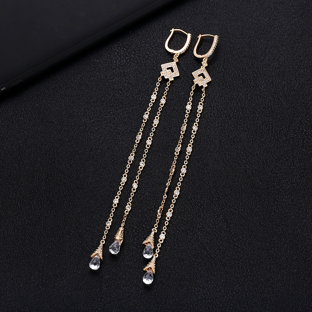 JanekellyTrendy класса люкс длинное пальто с кисточками длинные висячие серьги для