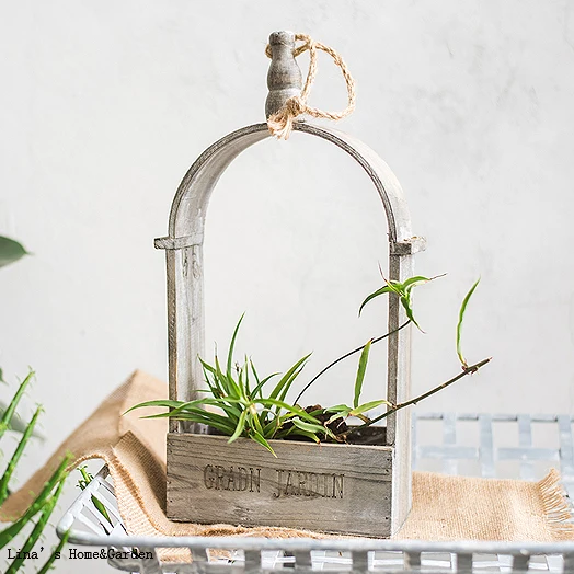 Подвесной старинный деревянный ящик для растений|wood planter box|planter boxwood |