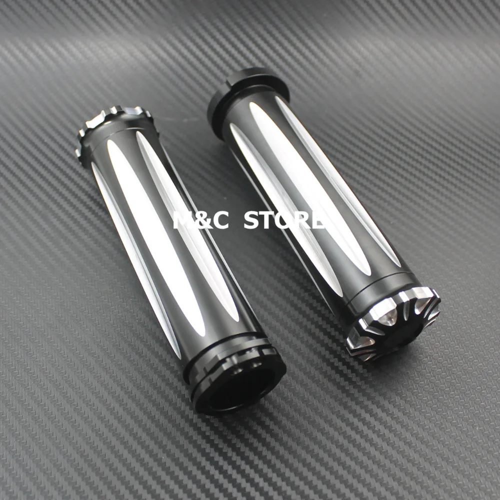 Черный 1 &quotCNC Руль рукоятки для Harley Sportster XL883 1200 Softail Touring Dyna Custom Cruiser Chopper|cnc handlebar hand