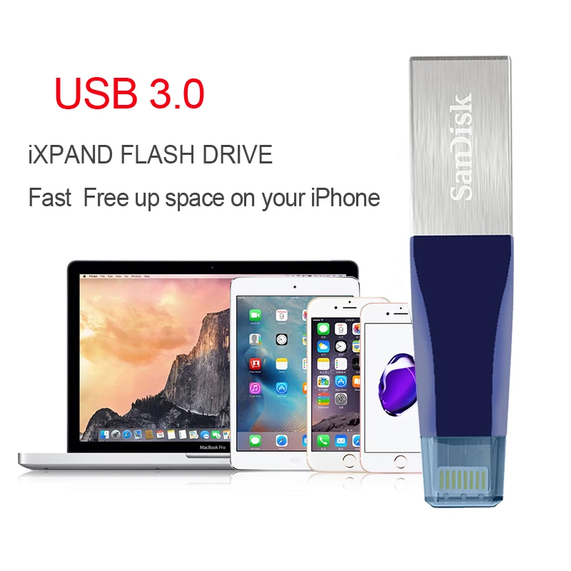 Флеш-накопитель SANDISK USB3.0 64GB 128GB 256GB Micro Usb флеш-накопитель Lightning/Otg Usb флеш-накопитель для iPhone/iPad/iPod Memory Stick