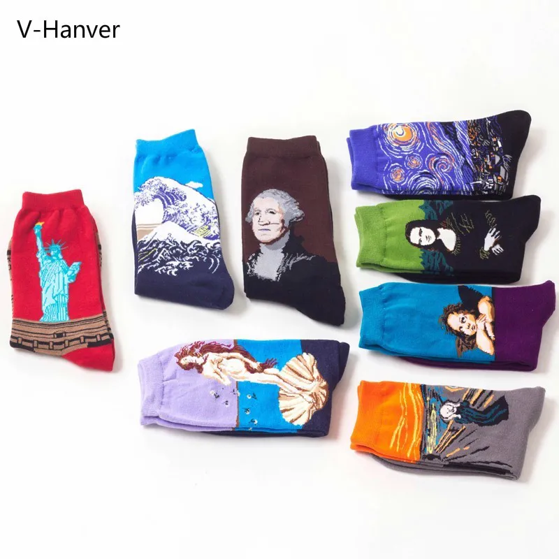 V Hanver Заводские счастливые мужские носки смешные хлопковые Стандартные много