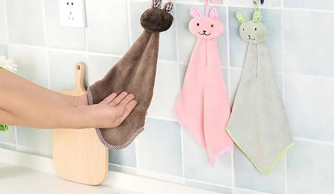 1 шт./лот Кухня мультфильм животных висит Мягкие плюшевые посуды ручной Полотенца лоскутное кролика ручной Полотенца