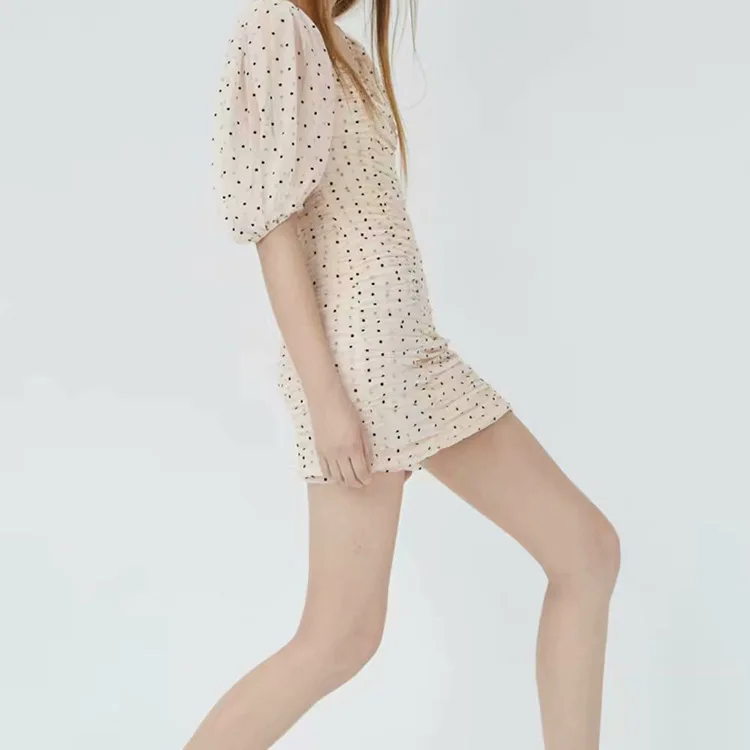 2019 Новое Женское платье в горошек для женщин офисное Мини Короткое винтажное