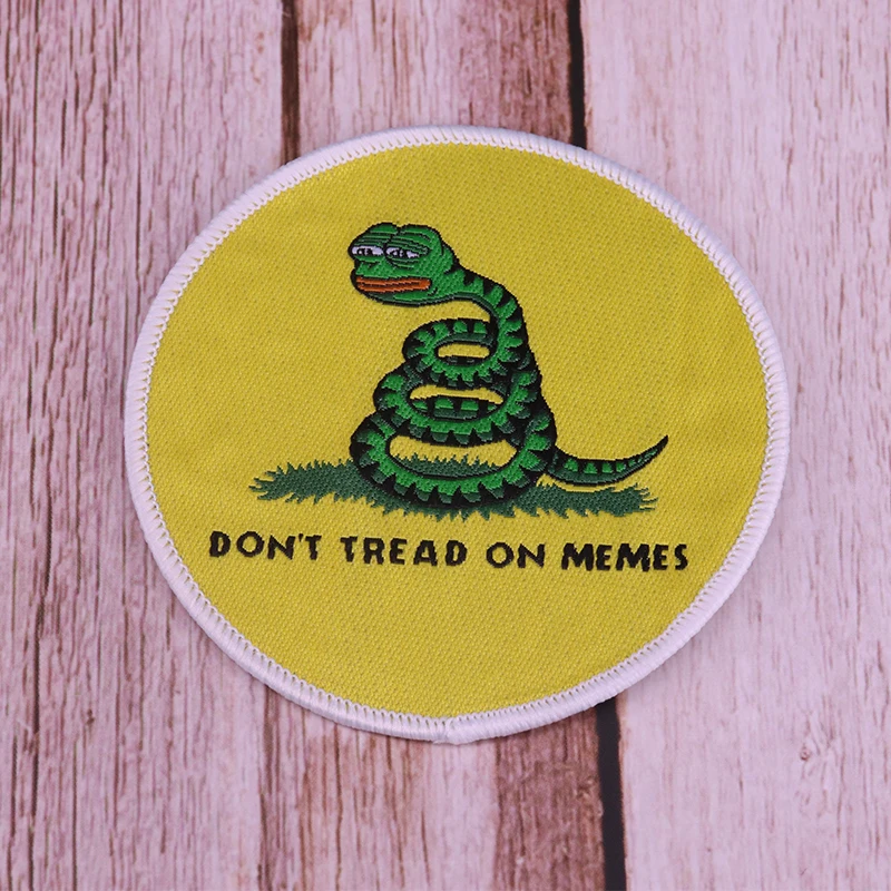 Нашивки с вышивкой лягушка не протекать на meme iron on patch милые круглые значки для