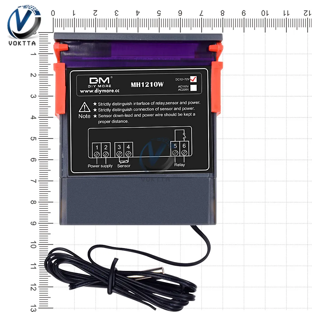 MH1210W DC 9 72V цифровой регулятор температуры инкубатор термостат контроль 50 ~ 110