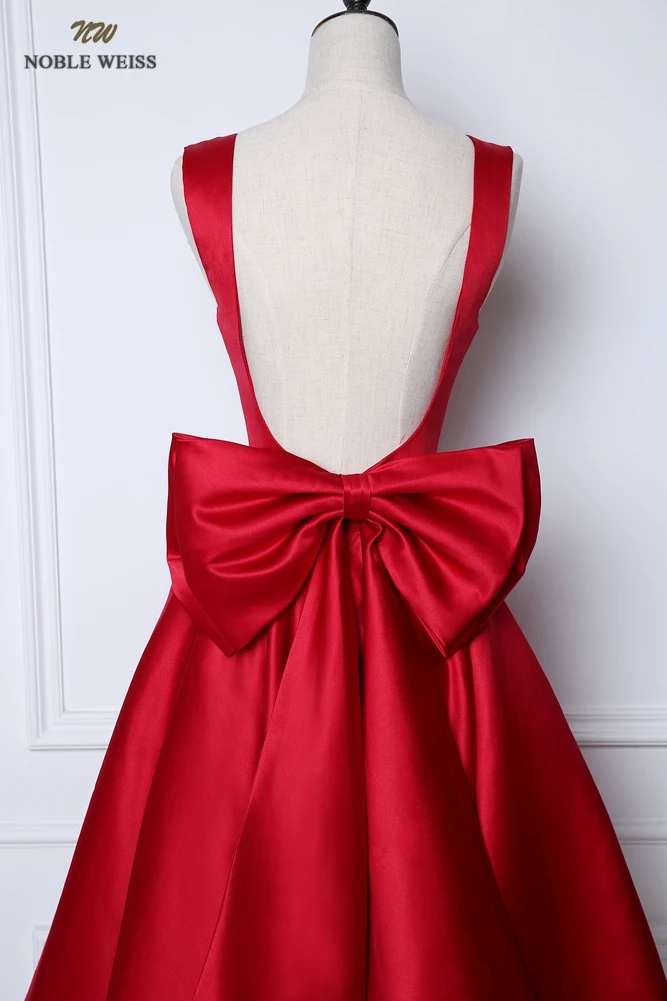 Платье вечернее ТРАПЕЦИЕВИДНОЕ темно Красное Атласное до середины икры с