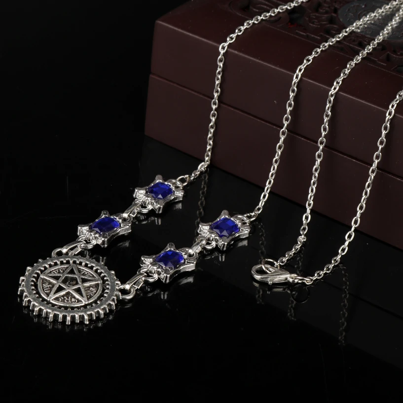 Dongsheng аниме ювелирные изделия Черный Дворецкий синие кристаллы колье Женские