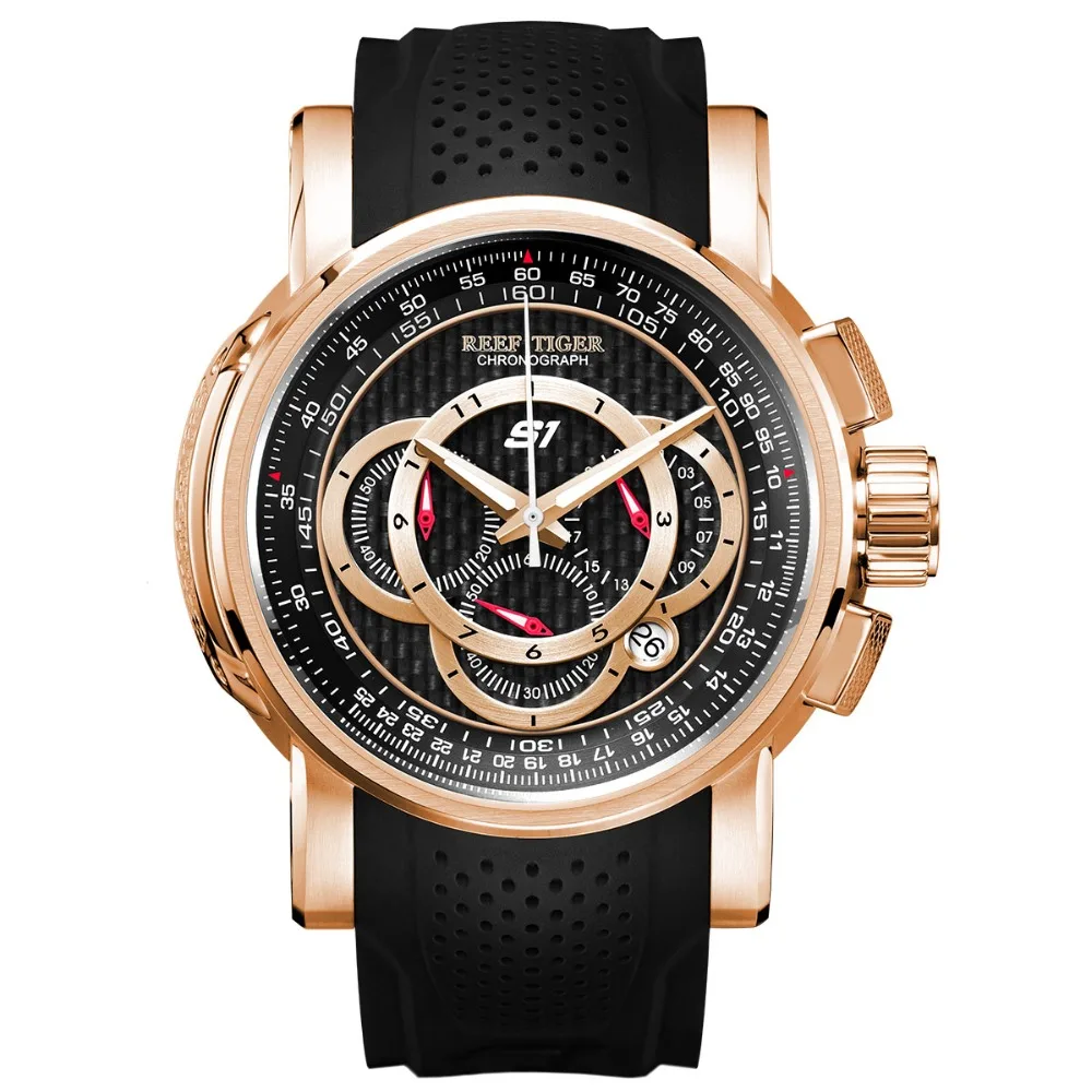 Reef Tiger/RT Брендовые спортивные часы Reloj Mujer Мужские кварцевые хронограф водонепроницаемые часы мужские Relogio Masculino RGA3063