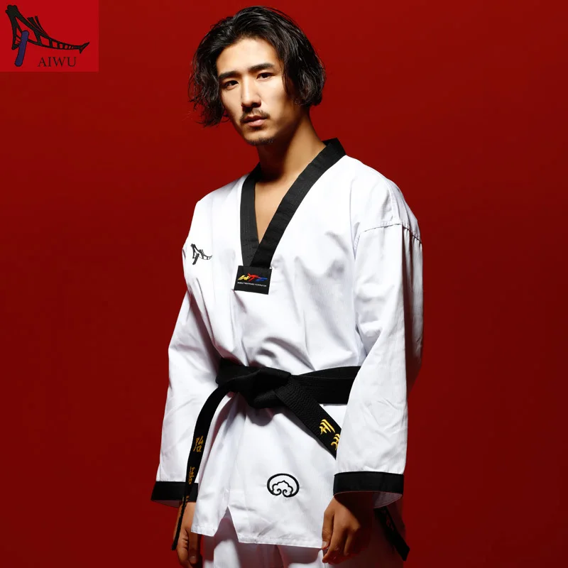 Боевые искусства TKD Tae Kwon Do Корея с V образным вырезом взрослая форма для тхэквондо