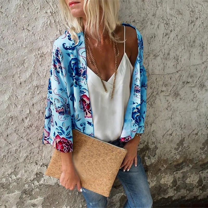 Женские топы женские вечерние летние открытые модные с цветочным принтом Boho
