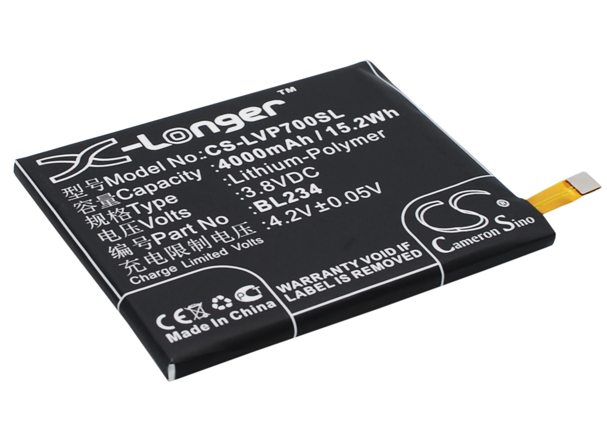 Аккумулятор Cameron Sino 4000 мАч BL234 для Lenovo A5000 DUAL P70t VIBE P1m|battery bl234|4000mah batterycameron sino |