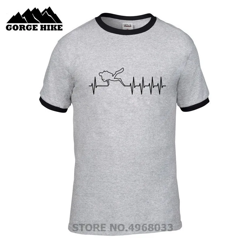 Scuba Diver Spear Fishinger T-Shirt Pulse diving heartbeat diver Its In My HeartBeat Spearfishing T Shirt New Brand Tshirt | Мужская