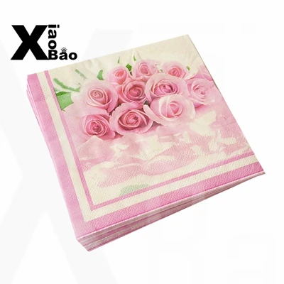 20pcs Napkins Причудливый букет цветов 20 шт. вечерние салфетки розы этикетка бутылки наклейка коробка свадебных приглашений сумка предметы для украшения дня рождения - Цвет: 20pcs Napkins