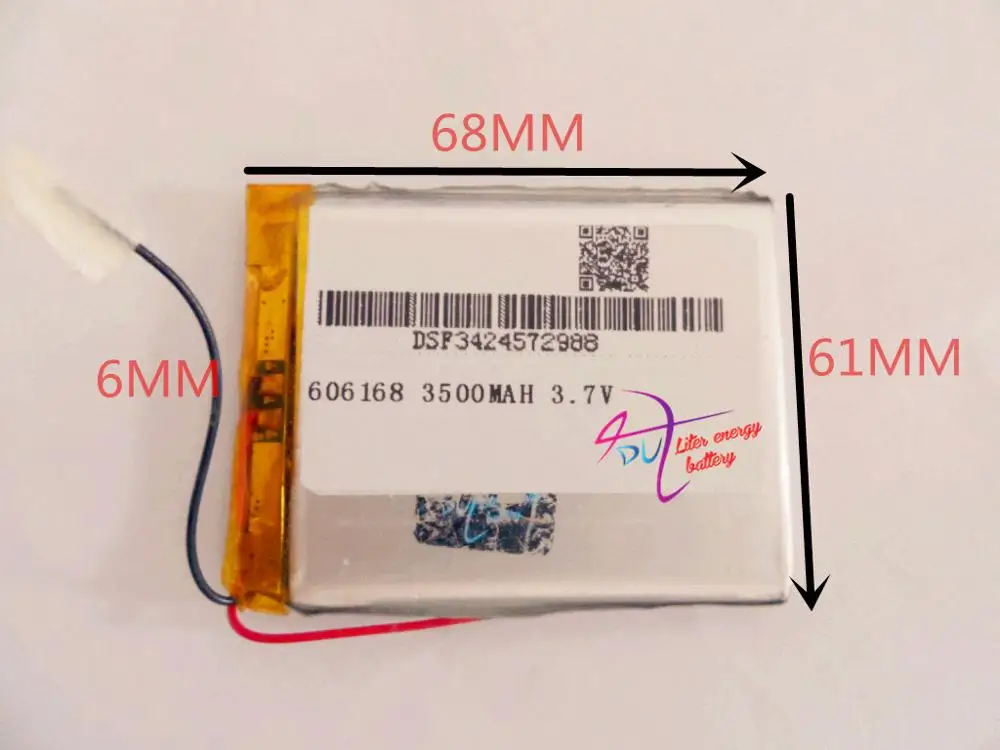 Лучший аккумулятор бренд Бесплатная Доставка Tablet PC 3.7 В батареи размер 606168 3500 мАч