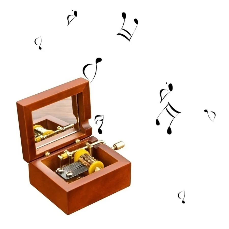 Деревянная музыкальная шкатулка ручной работы механический классический