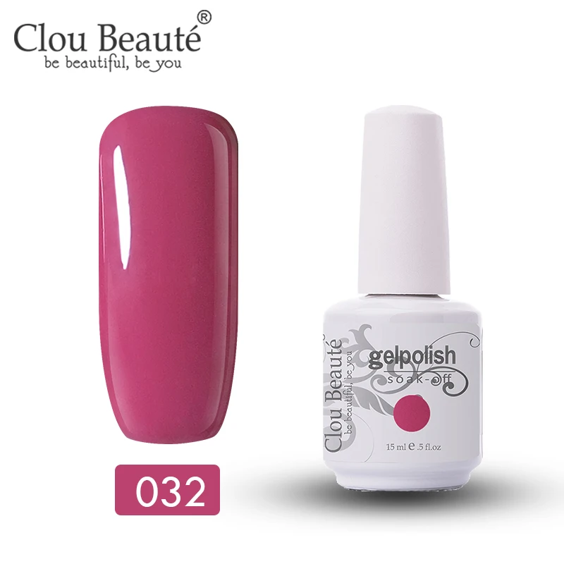 Clou Beaute Soak Off Гель лак Эмаль 15 мл 47 цветов Блестящий Гель-лак для ногтей Светодиодный УФ лак для ногтей Золотой неоновый розовый УФ-гель лак - Цвет: 032