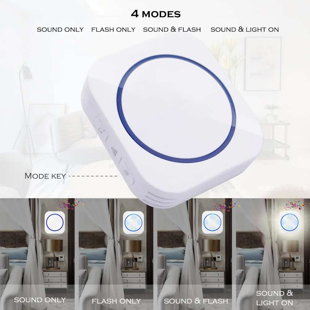 SMATRUL автономный водонепроницаемый беспроводной дверной звонок светодиодный