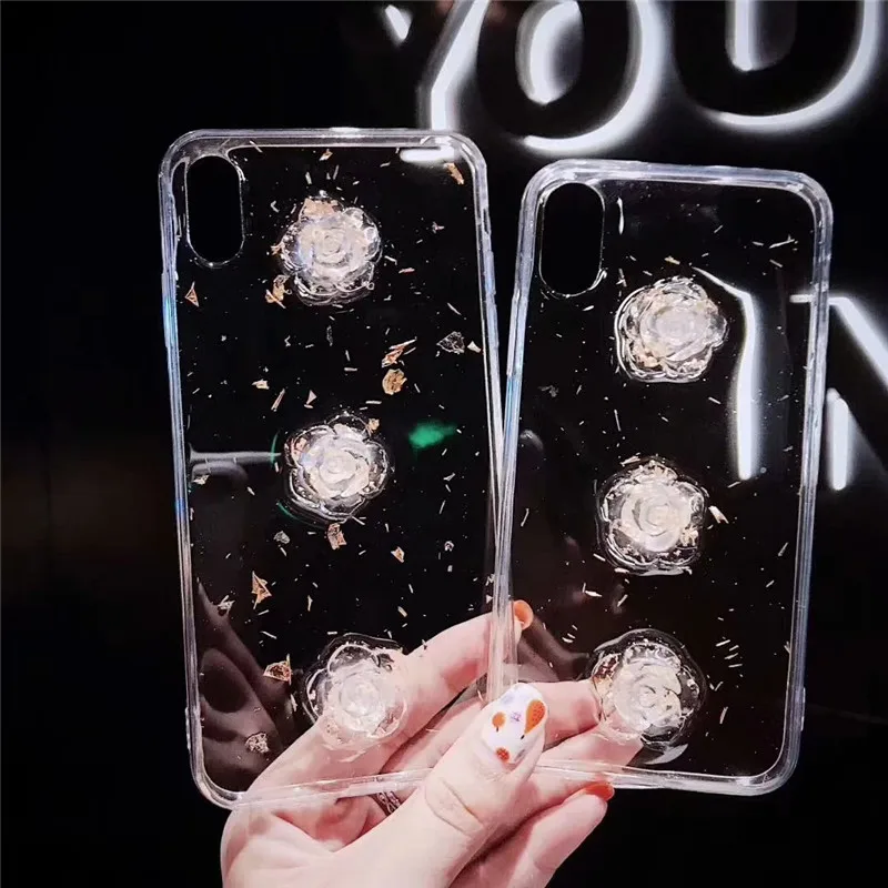 Чехол для iphone 6 6s XS MAX XR X 7 8 Plus 3D розовый прозрачный эпоксидный|Бамперы| |