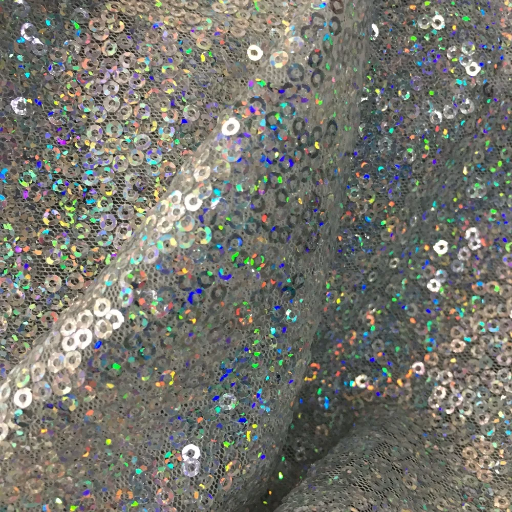 5 м/лот цветная Серебристая ткань с блестками рыбья чешуя для выступлений платья