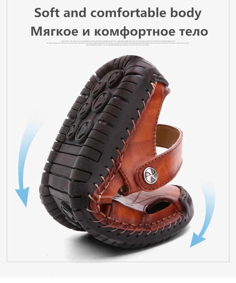 Mynde/Новинка года; летние мужские сандалии; кожаные пляжные сандалии; дышащие мужские шлепанцы в римском стиле; водонепроницаемая обувь; большие размеры 39-48