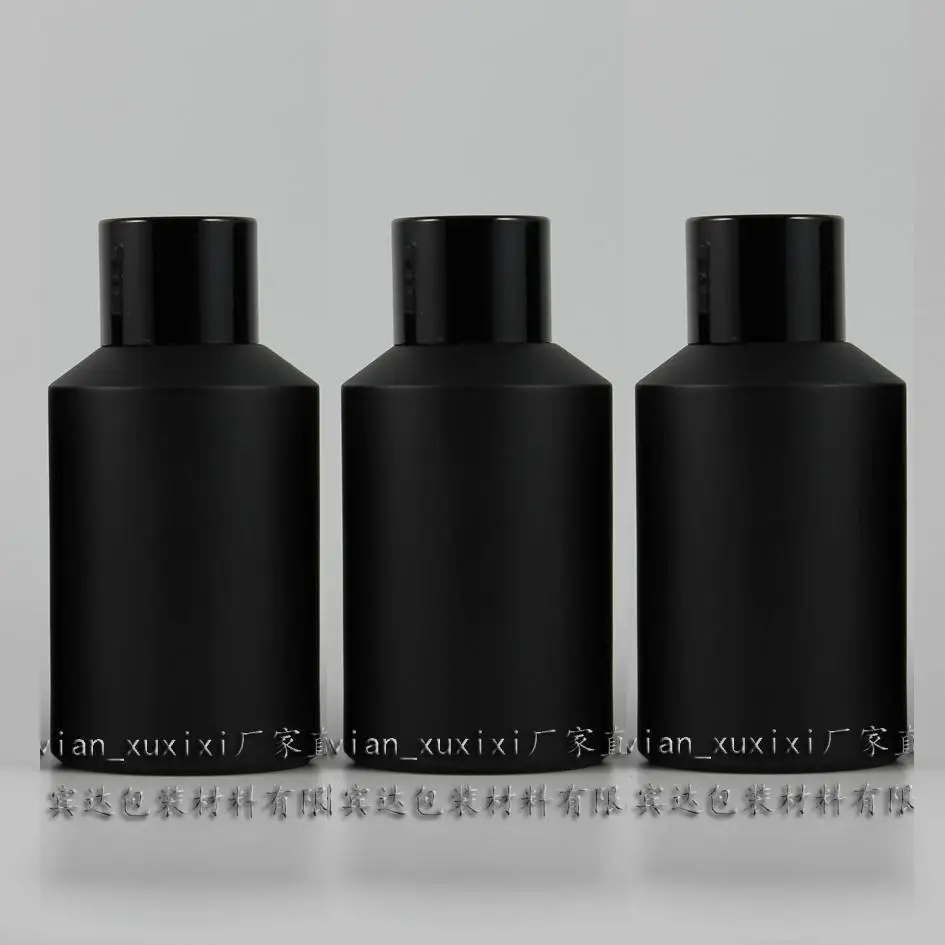 125ml black frosted Glass bottle With black aluminum screw cap and reducer.for Essential Oil/liquid cream/lotion,glass Container