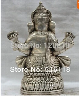HOT SELL ---320+++Elegant Metals carvings Tibet Tibetan Religions Silver India Ganapati Ganesh Lord Ganesha Buddha Statue | Дом и сад