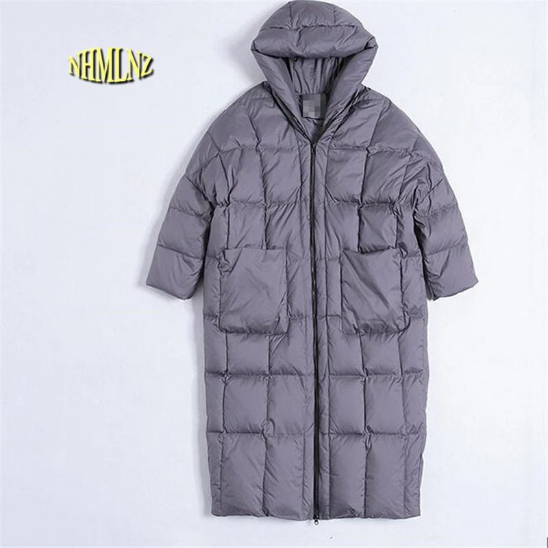 Женская зимняя куртка европейский стиль с капюшоном большой размер длинная