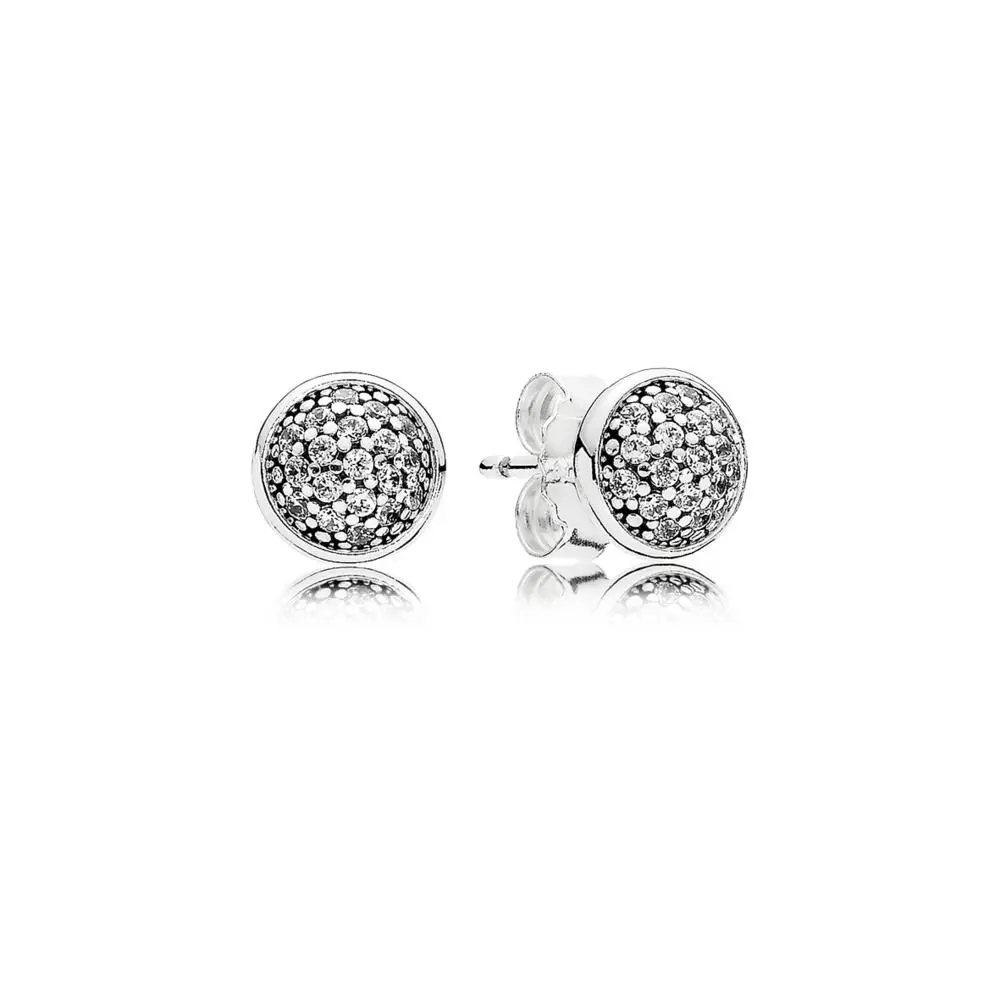 

Authentic 925 Sterling Silver Earring luxurious Pearl Geometric Crystal Stud Earring For Women Wedding Party Jewelry Gift