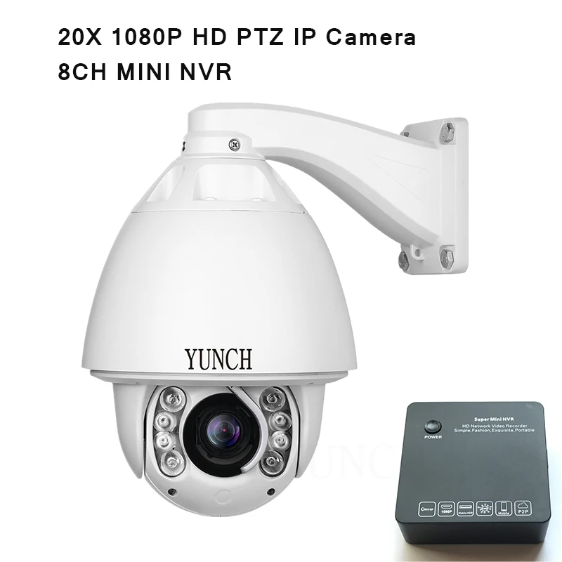 Дополнительно POE IP CCTV Камера IR 150 м Auto Tracking ptz высокой Скорость купол ip 20x зум с мини