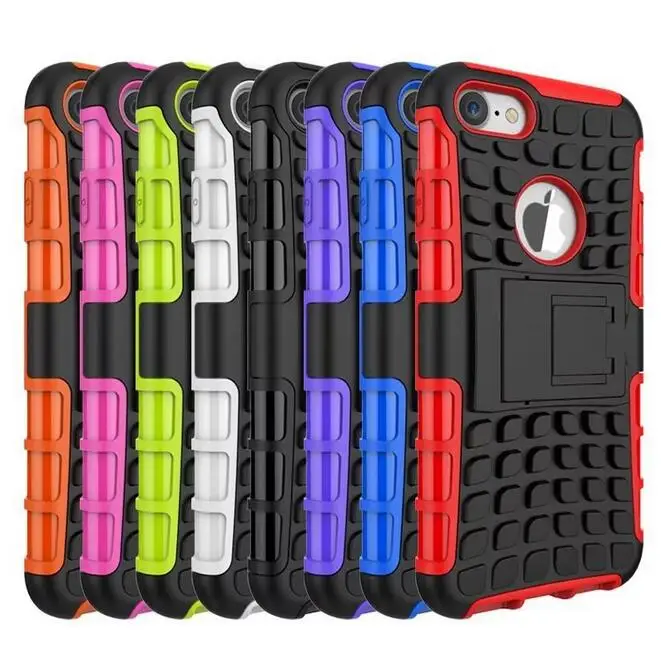 Противоударный жесткий пластиковый + ТПУ 2 в 1 чехол-подставка для iphone 6 6S plus 5S SE 7 100