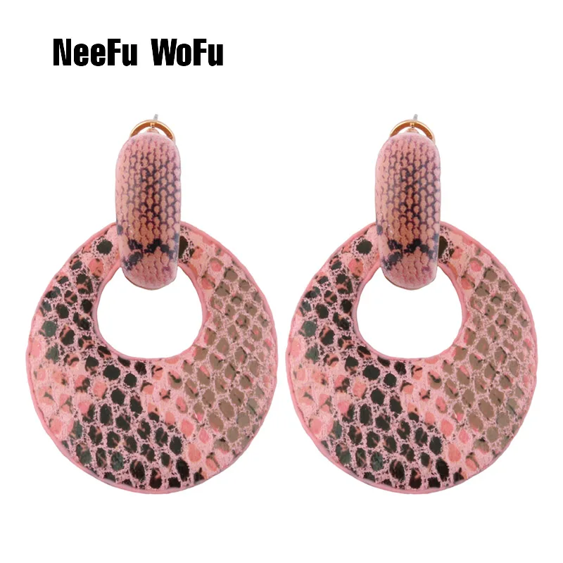 NeeFu WoFu Змея серьги тигр Кожа Большой капли воды большие женские Ретро Brinco уха