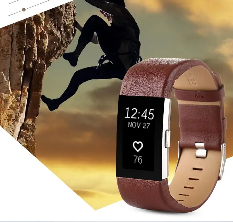 2 In1 COMLYO Wrist Band For Fitbit Charge Strap watchband Belt Genuine Leather with film Bracelet | Электроника