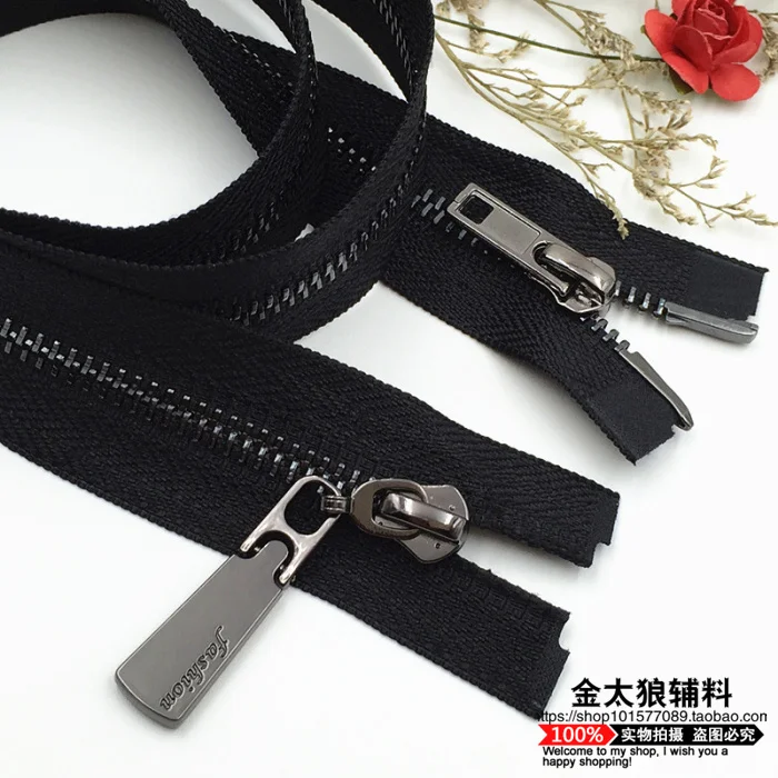 Новинка 5 # черная лента черные зубы металлическая молния 80/100/120 см 2 шт. двойные