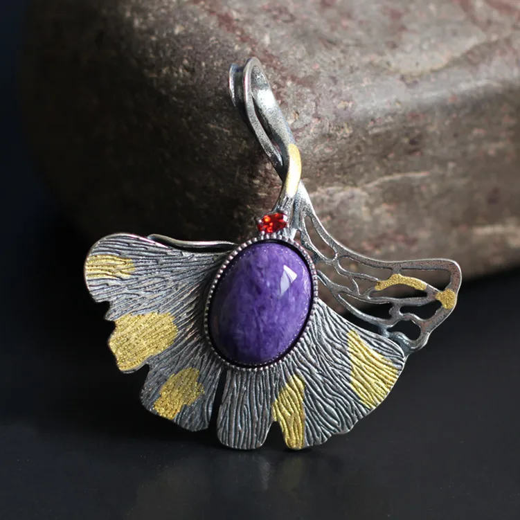 

The character of silver high price premium S925 silver accessories air crystal pendant temperament conspicuous purple