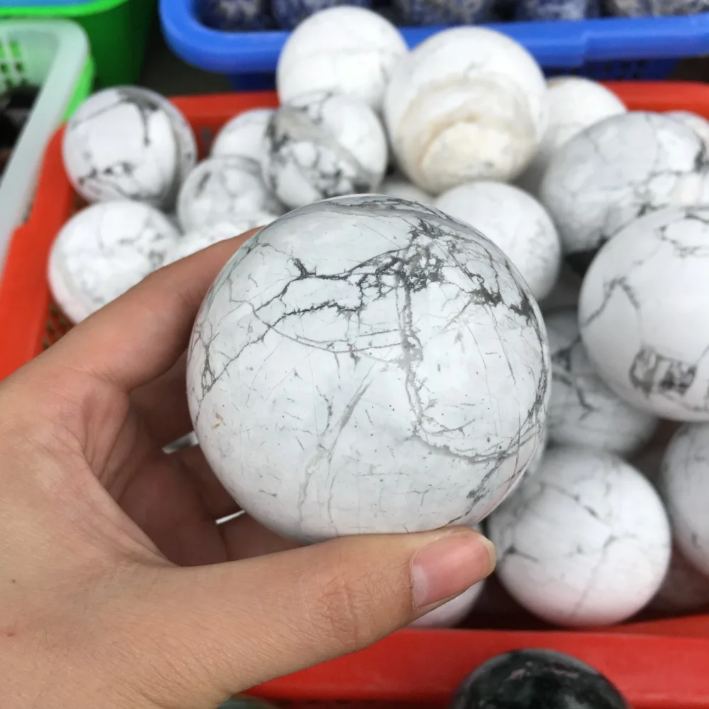 60 мм натуральный белый бирюзовый камень шары howlite сферы для украшения